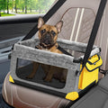GENORTH Dog Car Seat for Small Pets Up to 20 lbs, with Storage Pocket and Dual Clip-On Safety Leash, Foldable and Washable Design