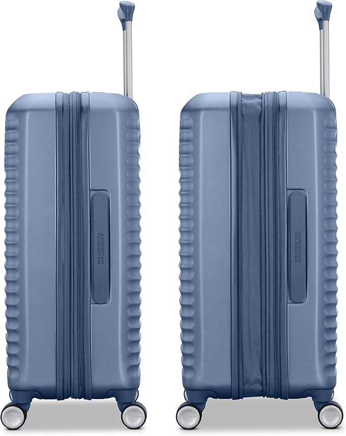 American Tourister Stratum 3.0 Large 28-Inch Spinner, Airline Approved, Durable Hardside Luggage, Expands 1.5", RightHeight™ Adjustable Handle, Elemental Blue