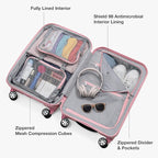Traveler's Choice Pagosa Hardshell Expandable Luggage with Spinner Wheels, Pink, 26-Inch Medium