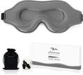 Sleep Eye Mask for Men Women, Sleeping Mask for Side Sleeper, Travel Blackout Night Blindfold Eye Shade Cover with Adjustable Strap (Grey)