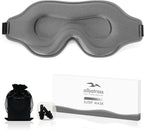 Sleep Eye Mask for Men Women, Sleeping Mask for Side Sleeper, Travel Blackout Night Blindfold Eye Shade Cover with Adjustable Strap (Grey)