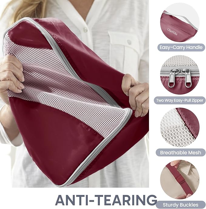 10 Set Packing Cubes for Travel, Gifts for Women Mom,Anti-Tearing Suitcase Organizer,OlarHike Vacation Essentials & Accessories for Cruise Ship