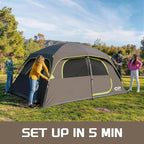 CAMPROS CP Upgraded 6/8 Person Camping Tents, Waterproof Windproof Family Tent with Larger Mesh Windows & Door, Double Layer, Easy Set Up, All-Season Dome Tent with Top Rainfly & Carry Bag