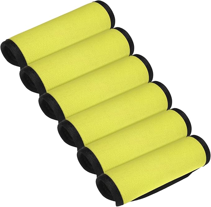 Luggage Handle Wrap [6PCS] - Neoprene Luggage Identifiers Use for Suitcases & Carry on & Travel Accessories - [Yellow-6IN/15CM] Comfort Grip Handle Cover