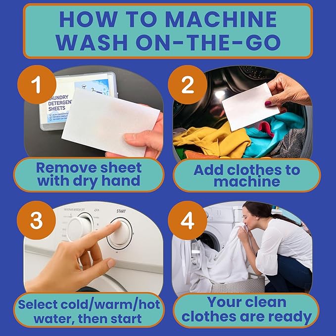 Travel Laundry Detergent Sheets 30 Pack – Hand Wash or Machine Wash Travel Detergent with Universal Sink Stopper and Foldable Laundry Bag Best for Cruise, Hotel, Camping & On-the-Go Washing