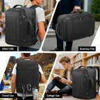 Roomy Carry On Backpack, Expandable Large Capacity Travel Backpack 1-7 Days with LifetimeWarranty,Fits18.4" Laptop,Water Resistant Anti Theft Carry on Laptop Backpack for Men Women,Flight Travel,Black