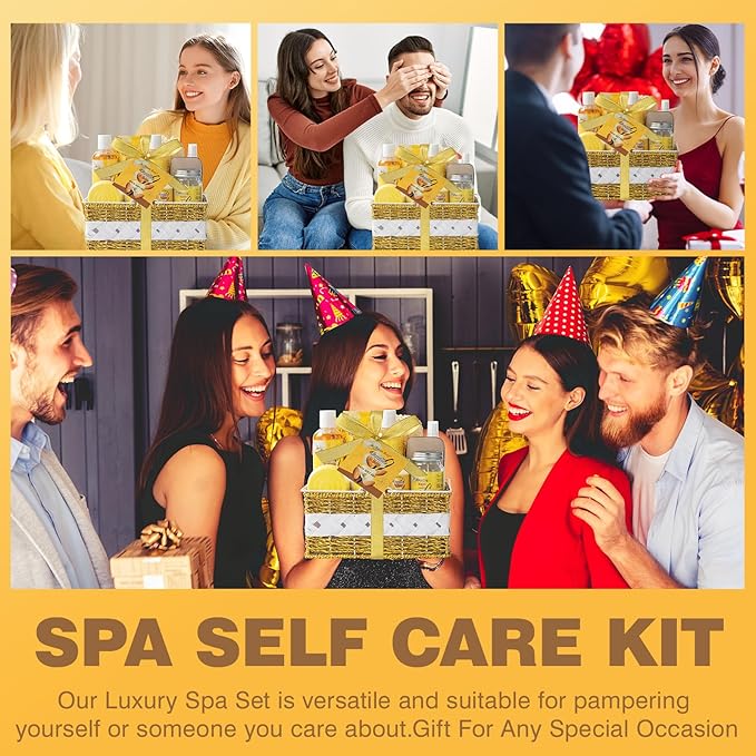 Mothers Day Gifts for Women, Bath & Body Gift Set, 20pcs Vanilla Honey Almond Scents Bath Gift Baskets Home Spa Gift, Bath Spa Kit For Women and Men, Spa Bath Gift Basket, Bath Kit Set, Spa Gifts