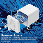6Pack USB Wall Charger, iGENJUN 2.4A Phone Charger Dual USB Port Cube Power Plug Adapter Fast Wall Charger Block Compatible with iPhone 17/17 Pro/16/16 Pro, Samsung Galaxy, Pixel, LG, Android-White