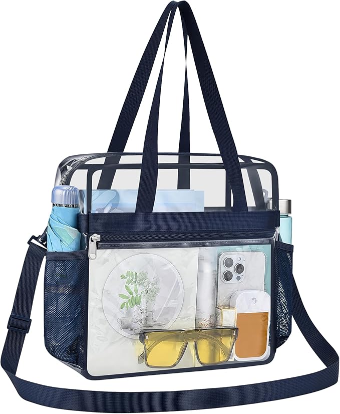 USPECLARE Clear Bag for Stadium Events,Transparent Bag for Work Sports Games Concerts Travel Gym