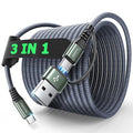 AINOPE USB C to USB C Cable, 16 FT USB C Cable Fast Charging with USB to USB C Adapter, 60W USB to USBC Cable for iPhone 17 Pro Max Air Type C Cable for iPhone 16/15/14/13/12, Grey
