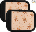 Fall Orange Floral Bow Luggage Handle Wrap for Suitcase Luggage Tags Handle Covers Identifiers Soft Decorations Travel Accessories 2 Pack