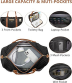 Women Weekender Travel Duffle Bag: Travel Duffel Overnight Bags with Shoe Compartment Large Carry on Tote with Toiletry Bag Weekend Traveling Yoga Gym Hospital Bag for Women with Wet Pocket
