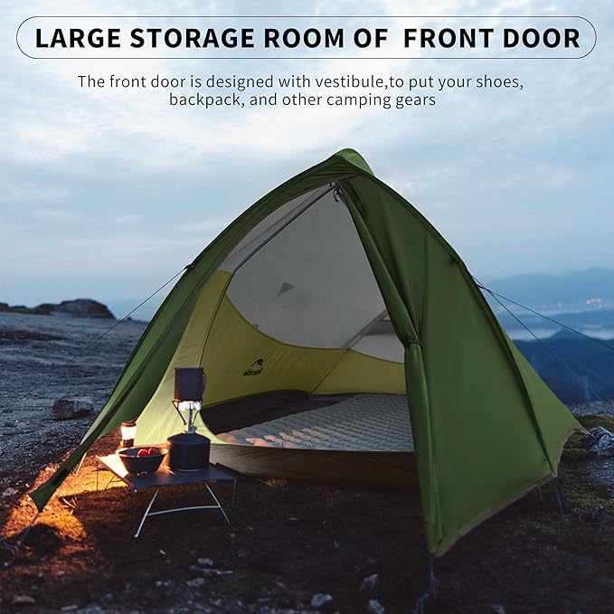 Naturehike Cloud Up Tent, Lightweight Backpacking Tents, Waterproof Ultralight Tent for Camping Hiking Backpacking