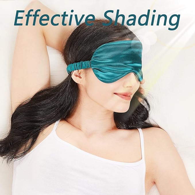 LERSVICVIL Sleep Mask 4 Pack Silk Eye Cover Soft Satin Blindfold Elastic Strap Night Eyeshade Travel Nap for Women Men