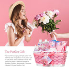 Mothers Day Gifts for Women, 13Pcs Bath & Body Gift Set Basket for Women, Cherry Blossom Bath and Body Gift, spa kit, Self Care Pampering Kit, Diffuser, Home Spa, cosmetic Bag, Birthday, Bridal Shower