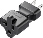 15 Amp to 20 Amp Nema 5-15P to 5-15R/5-20R T Blade Power Adapter, AC Adapter Converter