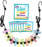TidyFriend 8 Pack Sink Travel Laundry Detergent 10 ml + Clothes Line with 12 Clip, Portable Clothesline Kit, Travel Detergent Packets for Sink Washing, Must Haves Laundry Essentials