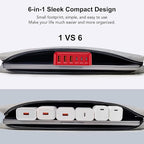 [2026 Updated] USB C Fast Charger, 100W GaN 6 Port Type C Charging Station Hub Block Cube, USB C Wall Charger Power Strip Adapter Plug for iPad iPhone 17 16 15 14 Pro Max Pixel Note Galaxy, 5ft Cord