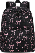 LOIDOU Backpack for Girls School Backpacks Bookbags for Elementary Middle School Women Laptop Backpacks (Bow tie Black, L-17)