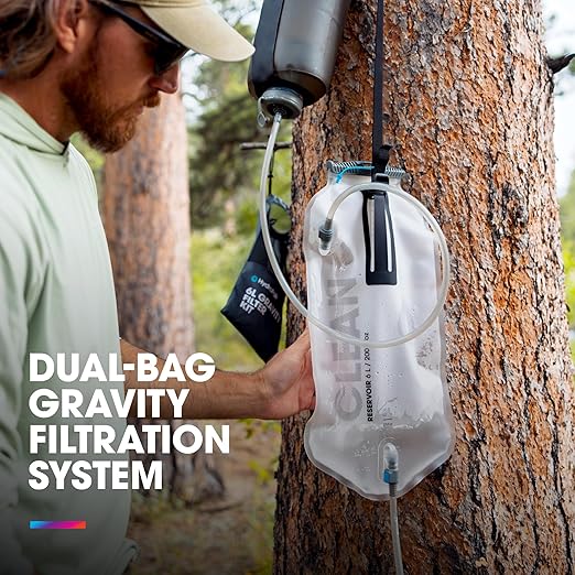 HydraPak Seeker+ 6L Gravity Filter Kit - Dual Bag Filtration System, Collapsible & Packable, Lightweight, High-Capacity, BPA-Free - for Camping, Backpacking, Emergency Preparedness