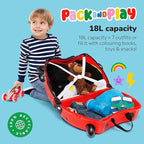 Trunki Ride-On Kids Suitcase | Tow-Along Toddler Luggage | Carry-On Cute Bag with Wheels | Kids Luggage and Airplane Travel Essentials: Harley Ladybug Red