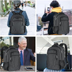 BIKROD 45L Extra Large Travel Laptop Backpack for Men and Women, Carry on Back Pack Fit 18.4 IN Laptop, Black, Gift
