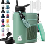 DYSANKY Insulated Water Bottle | Thickened Stainless Steel Vacuum Metal | Portable Sports Water Jug for Gym and Hiking with Straw, Carrier Bag, Handle Strap | BPA-Free 32 oz