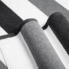 Bornbay Cotton Oversized Beach Towel - Extra Large 40"X70" Plush Thick Mens Beach Towels, XL Fluffy Stripe Pool Towels Charcoal Gray Swimming Towel for Adults Mens Women