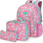 mommore Kids Backpack for Boys Girls 4-8 Kindergarten Elementary School Backpack with Lunch Box - 15” H Fit Folder