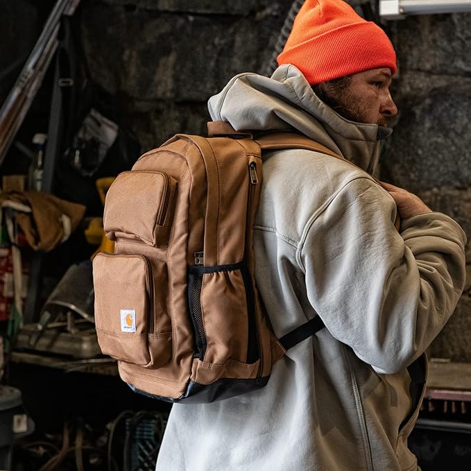 Carhartt 28L Dual-Compartment Backpack, Durable Pack with Laptop Sleeve and Duravax Abrasion Resistant Base, Navy