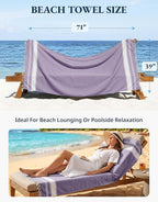 LANE LINEN Large Pool Towels, XL Beach Towel 2 Pack, Pre-Washed, No Shrink, Quick Dry Oversized Beach Towels, Stylish Beach Towel for Women, Sand Free Towel, 39"x71" - Regal Orchid