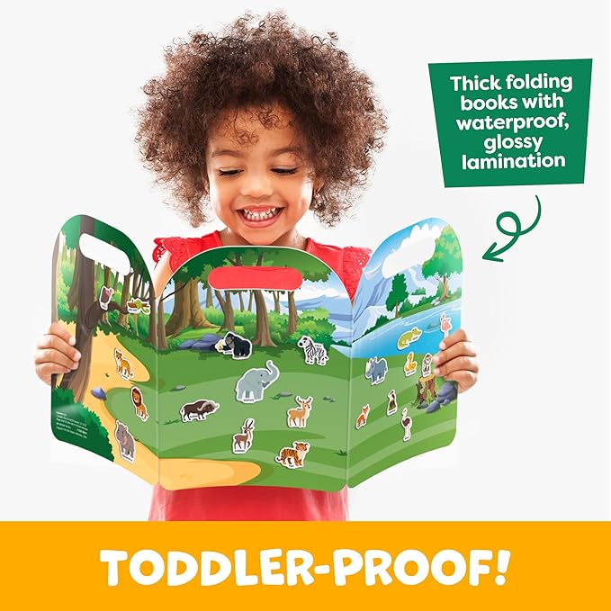 Reusable Sticker Books for Toddlers 1-3, Stickers for Toddlers 2-4 Years - Stickers for Kids Airplane Toys for Toddler 1-3, Toddler Travel Toys - Reusable Sticker Book Birthday Gifts for Boys Girls