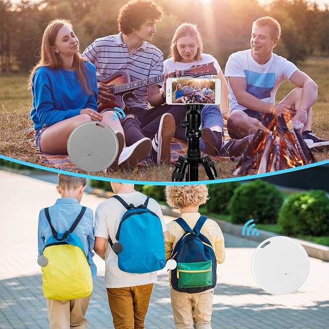 Konohan 5 Packs Smart Item Finder Portable Tracker GPS Tracking Mobile Anti Loss Smart Device Key Finder Tag Locator with Sound for Bags Wallets Backpacks Pets Keys Luggage(Stylish)