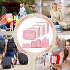Packing Cubes for Travel - 8 Set Luggage Organizer Bags for Family, Mesh Breathable Packing Cubes for Suitcases Durable Travel Essentials Bags Set