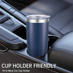 20 oz Tumblers Bulk Stainless Steel Tumbler with Lid Double Wall Vacuum Insulated Coffee Mug 20oz Powder Coated Cup for Hot and Cold Drinks, Navy, 6 pack