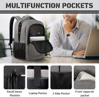 Travel Backpack, 40L Business Laptop Backpack with 17.3 Inch Laptop Compartment, Lightweight Daypack for Flight, Durable Water Resistant Bookbag, Hiking, Work Backpack for men, Grey