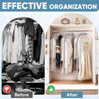 BALEINE 48'' Clear Garment Bags, 10.5'' Wide PEVA Suit Bag for Closet Clothes Dresses Suit Coats Storage (Clear, 1PK)