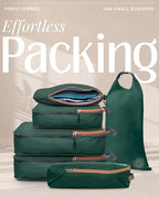 Compression Packing Cubes for Travel, 6-Piece Lightweight Packing Cubes Set for Carry-On Luggage & Backpacks – TRIPPED Travel Gear (Green and Brown)