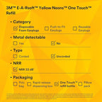 3M Ear Plugs, E-A-Rsoft Yellow Neons 391-1005, Bottle of 400 Pair of Disposable Earplugs, Slightly Longer, Uncorded, 33 NRR, Tapered Cylinder Shape, Slow Recovery Foam