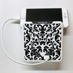 Glamsockets Decorative Wall Mount Surge Protector with 3 Outlets, Dual USB Charging Ports and Phone Holder - USB Charging Center/Multi Function Wall Tap (Versailles)