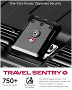 LUGGEX Checked Suitcase with Spinner Wheels, 8010S Aluminum Frame Zipperless Polycarbonate Hard Shell Suitcase (ZX-Core, Black, 30 Inch)
