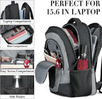BIKROD Travel Laptop Backpack Men, School Backpacks for College Teen Boys Water Resistant Back Pack, Business Anti Theft Slim Sturdy Computer Bag Gifts Fits 15.6 Inch Laptop