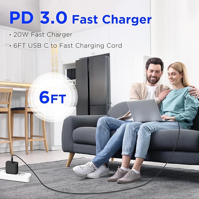 iPhone 17 16 15 Charger Fast Charging,2Pack 20W Apple iPad USB C Wall Chrager Block with 6FT USB C to C Cable for iPhone 17/Pro/Pro Max/17 Air/ 16/16 Pro/16 Pro Max/15/Plus/Pro/Pro Max (Black)