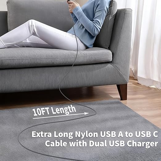 2Pack Fast iPhone Charger[Apple MFi Certified]10FT Dual Port USB Fast Charging Block iPhone 17 USB A-C Braided Cable Cords,Apple Charger Adapter for iPhone 17 Air/16e/17/16/15/15 Plus/Pro/Pro Max/iPad