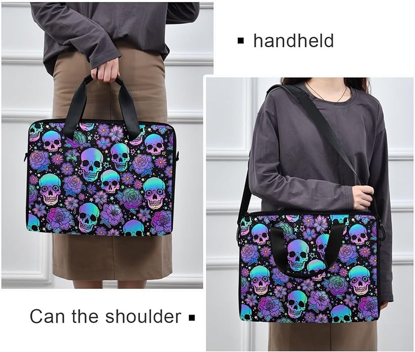 MNSRUU Laptop Bag for 15.6 inch Black Gothic Bats