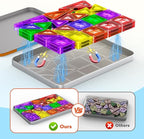 Mini Magnetic Tiles, 45PCS Diamond Pattern Magnetic Tiles Travel Set with Case, Portable Building Toys Creativity Boosting Sensory Toys for Kids Ages 4-8 Toddler Boys Girls Halloween Birthday Gift
