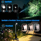 Telescopic Camping Light, Portable Rechargeable Camping Lantern, Outdoor Adventure Emergency Flashlight, Waterproof LED Camp Lamp with Magnetic (Black)
