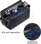 BAGSMART Toiletry Bag for Men, Travel Toiletry Organizer Dopp Kit Water-resistant Shaving Bag for Toiletries Accessories, Door Room Essentials,Green-medium