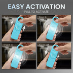 POM Personal Safety Alarm for Women – 130dB Loud Emergency Siren, USB-C Rechargeable with Bright LED Flashlight, Portable Keychain Design for Self Defense, Purse, Backpack & Travel (Aqua)