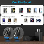 45W Super Fast Charger USB C, 45 Watt Type-C Android Phone Charger Fast Charging Block with 6.6FT Type C Cords for Samsung Galaxy S25 Ultra/S24 Ultra/S24+/S23 Ultra/S23+/S22 Plus/S20, Tab S9/S8 Ultra